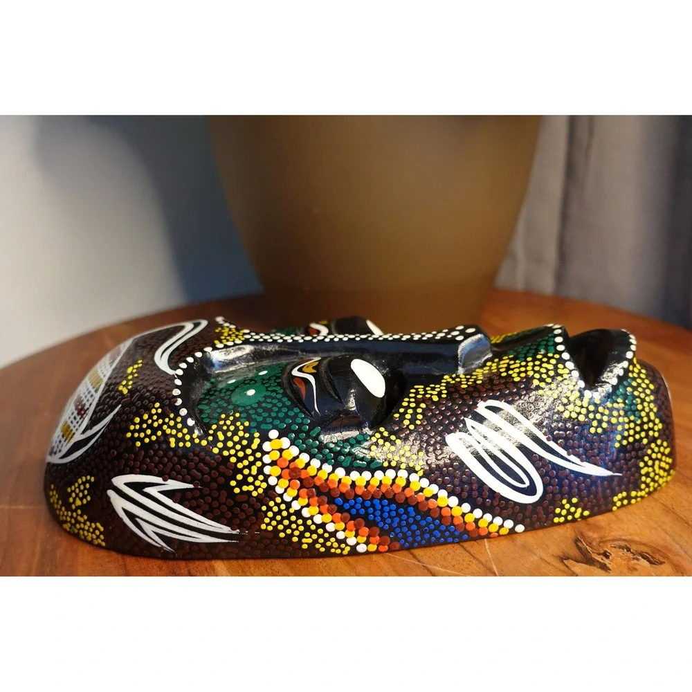 Wooden handcarved colorful wall gallery mask‎ collectible art